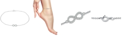 Giani Bernini Cubic Zirconia Infinity Ankle Bracelet in Sterling Silver, Created for Macy's